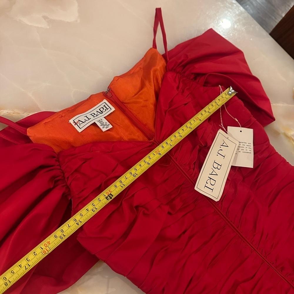 Vintage Red Silk Drop waist 1980s Holiday party Dress. NWT. - Picture 6 of 8